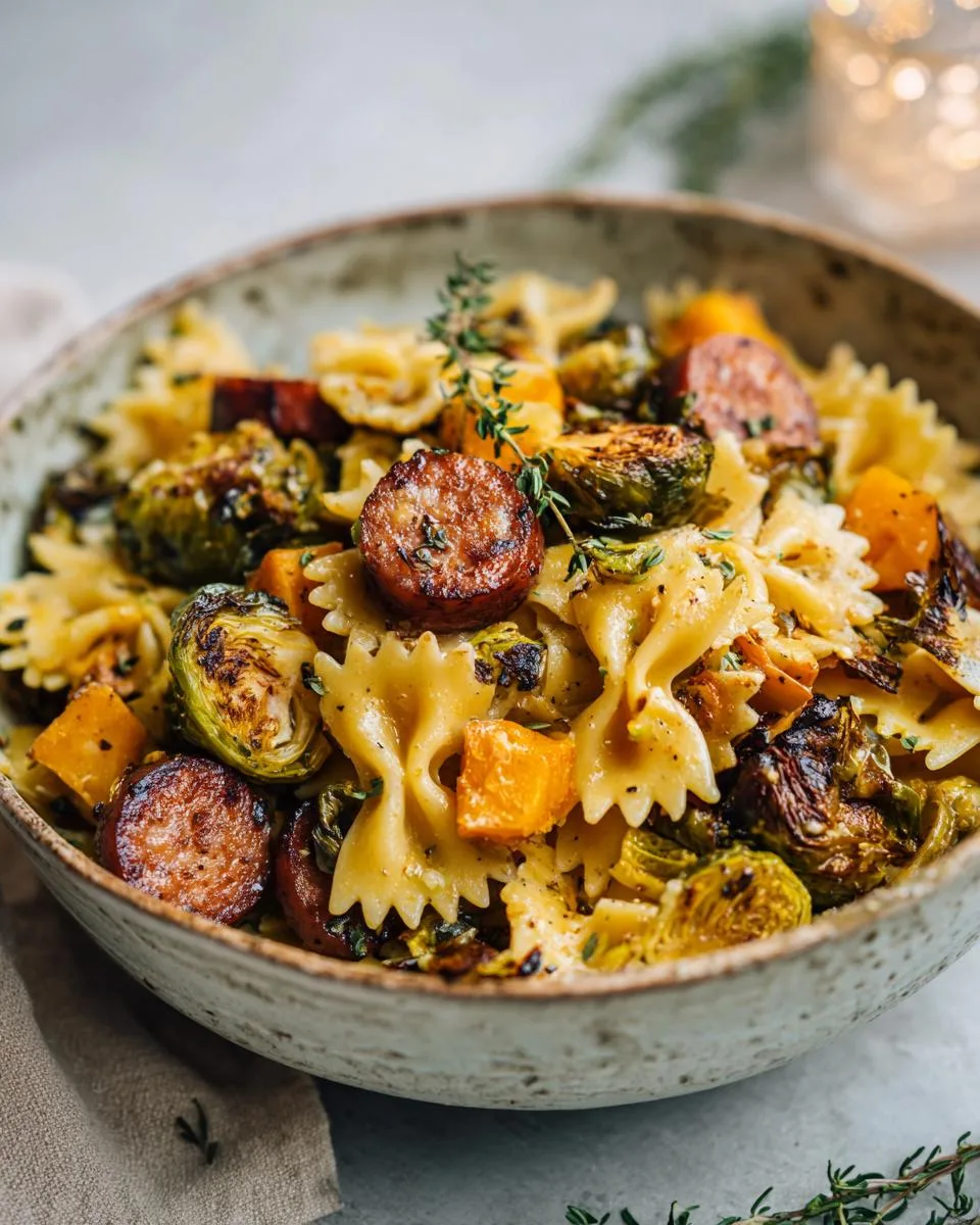 Sausage Pasta Brussels Sprouts Butternut Squash - detail 2