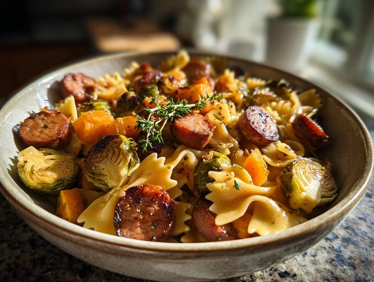 Irresistible Sausage Pasta Brussels Sprouts Butternut Squash in 45 Minutes