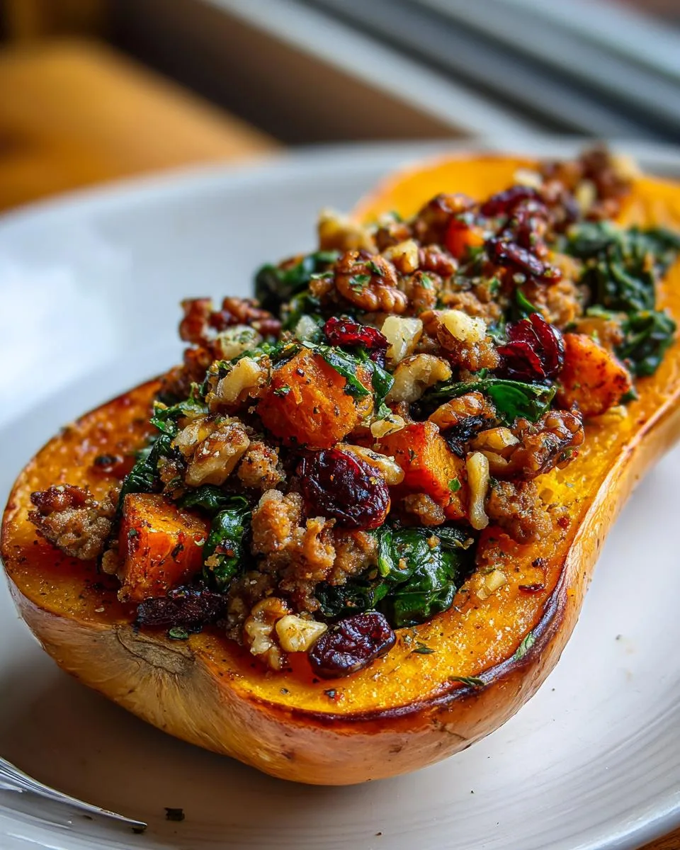 Sausage Stuffed Butternut Squash - detail 1