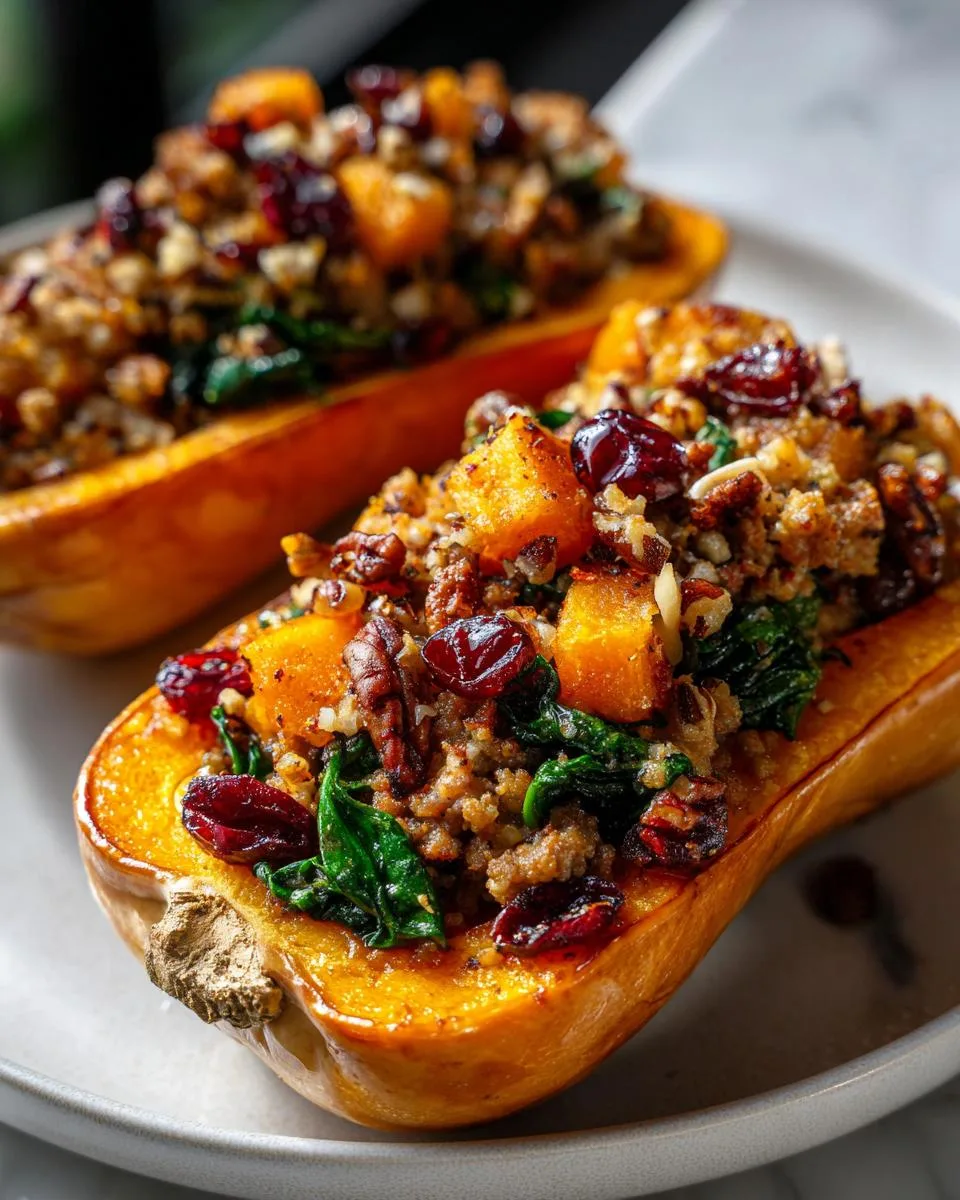 Sausage Stuffed Butternut Squash - detail 2