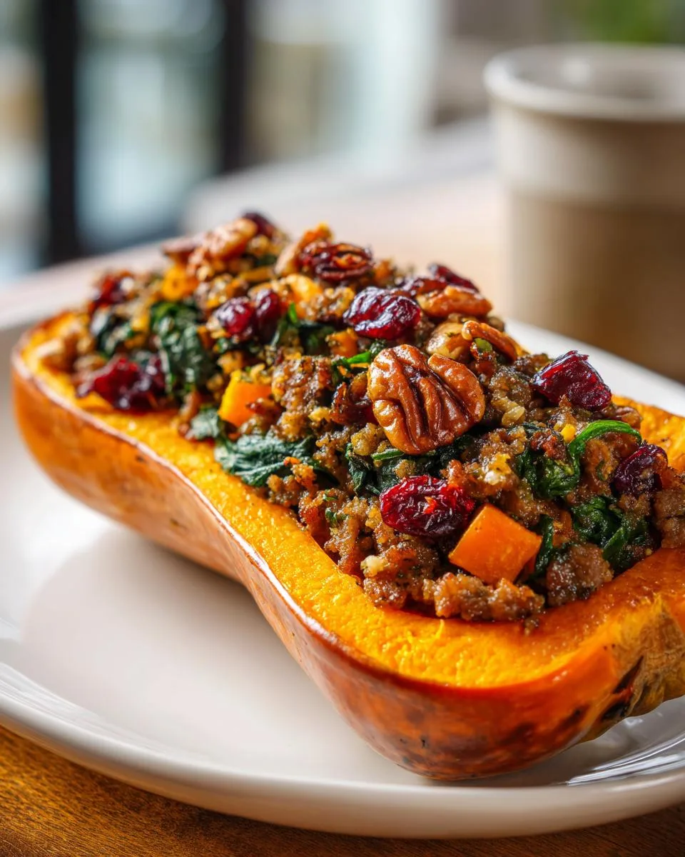 Sausage Stuffed Butternut Squash - detail 5