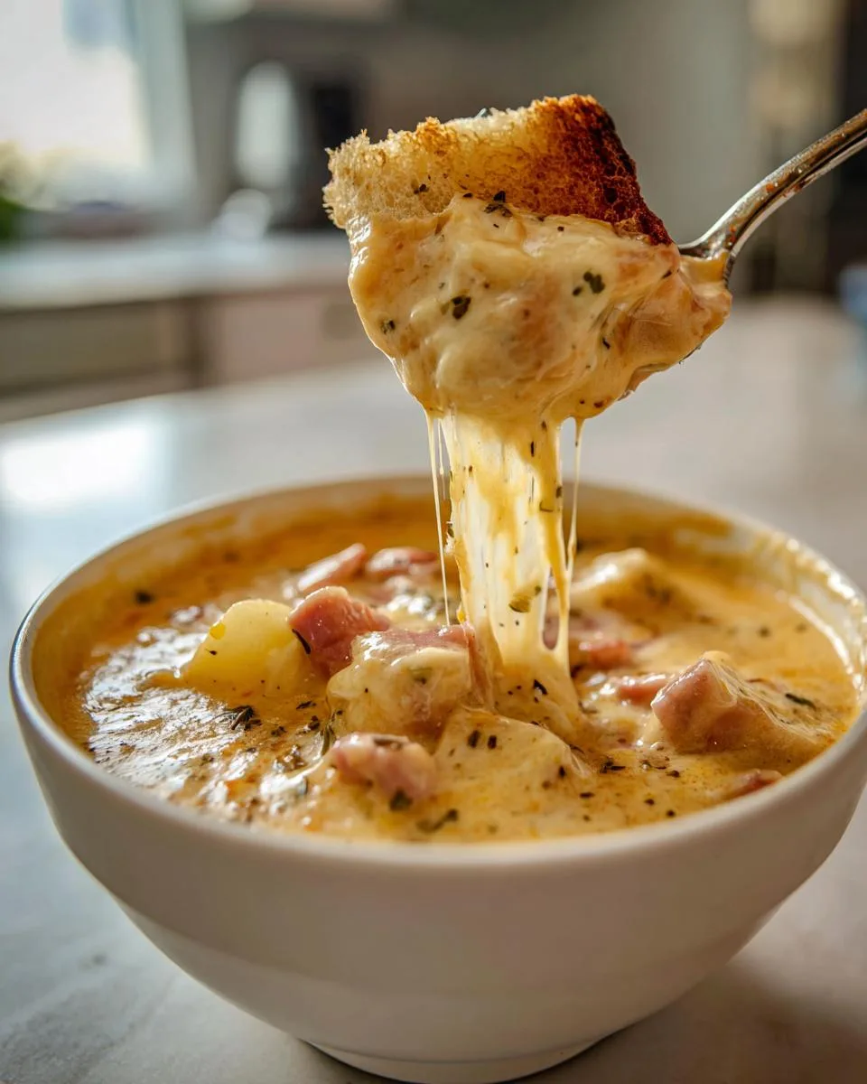 Slow Cooker Ham Cheese Soup - detail 3