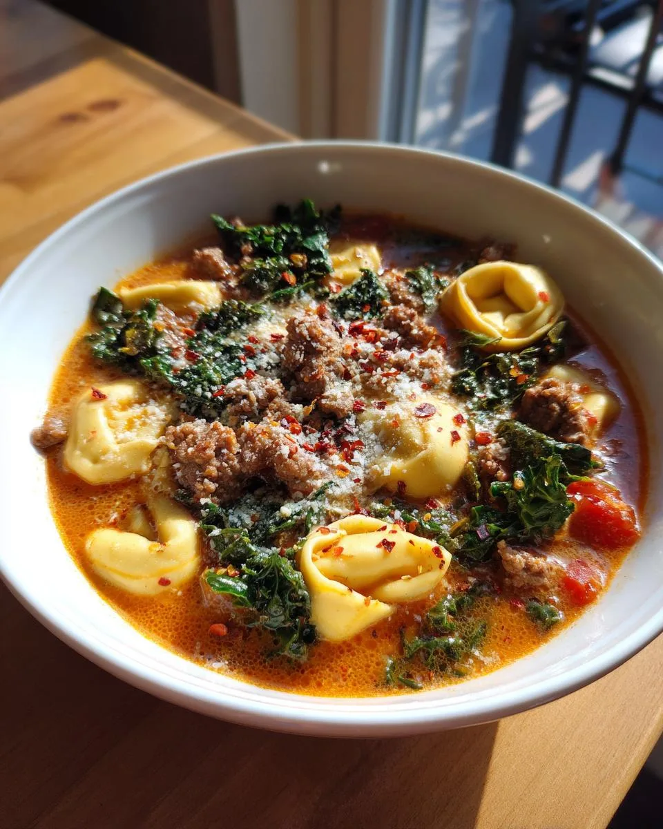 Tortellini Soup with Sausage and Kale - detail 1