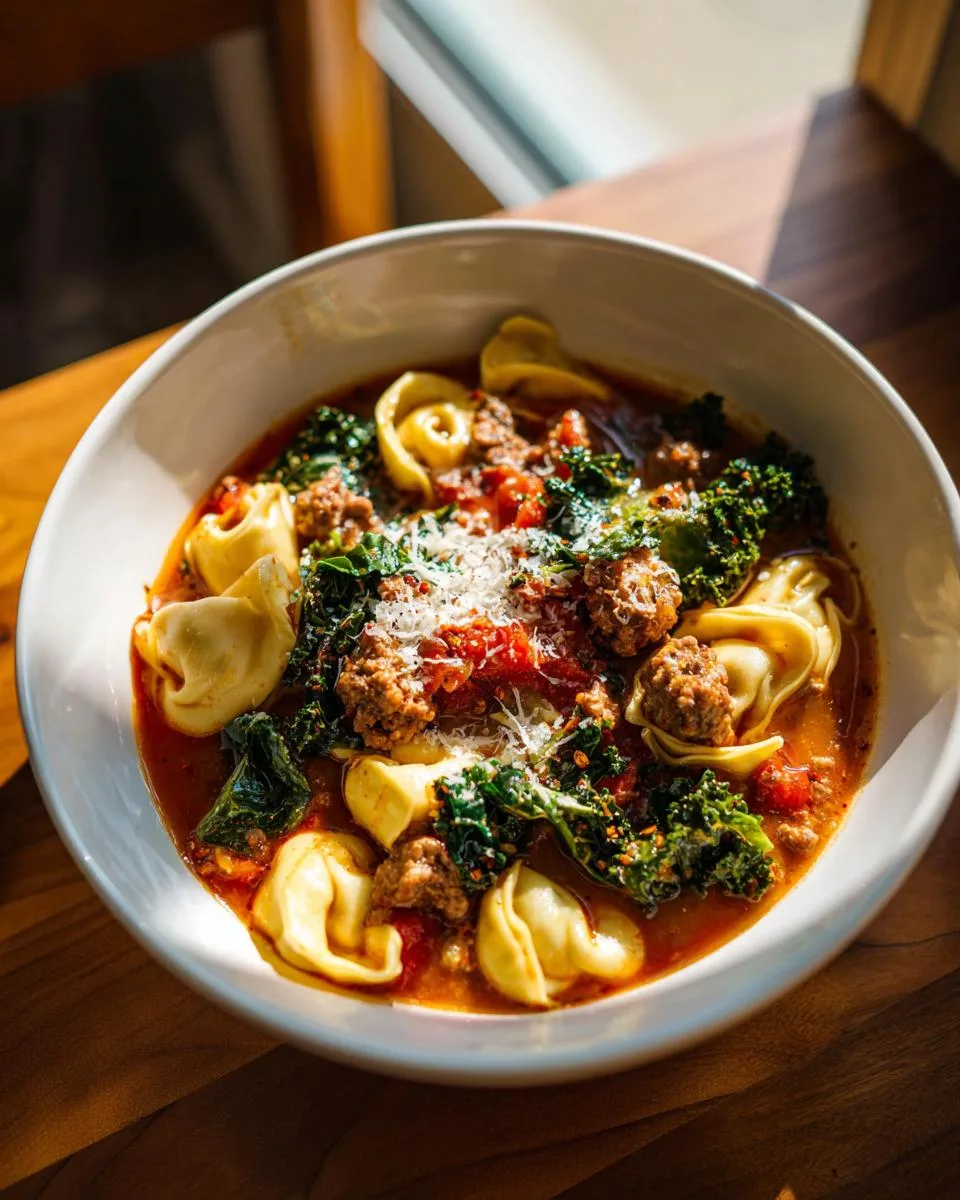 Tortellini Soup with Sausage and Kale - detail 2