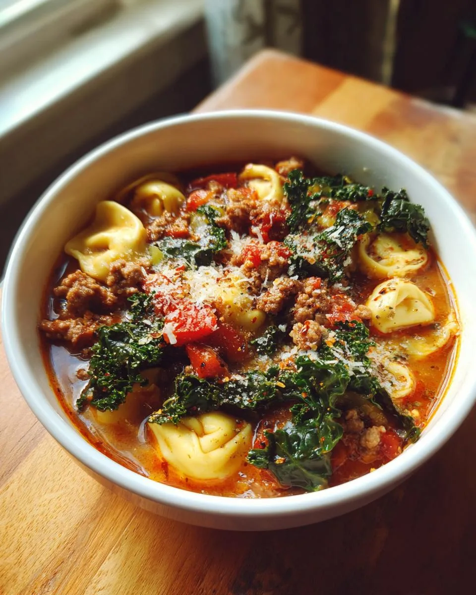 Tortellini Soup with Sausage and Kale - detail 3