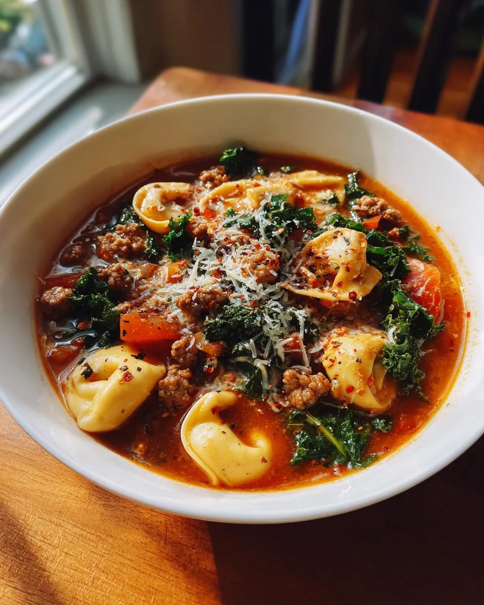 Tortellini Soup with Sausage and Kale - detail 4