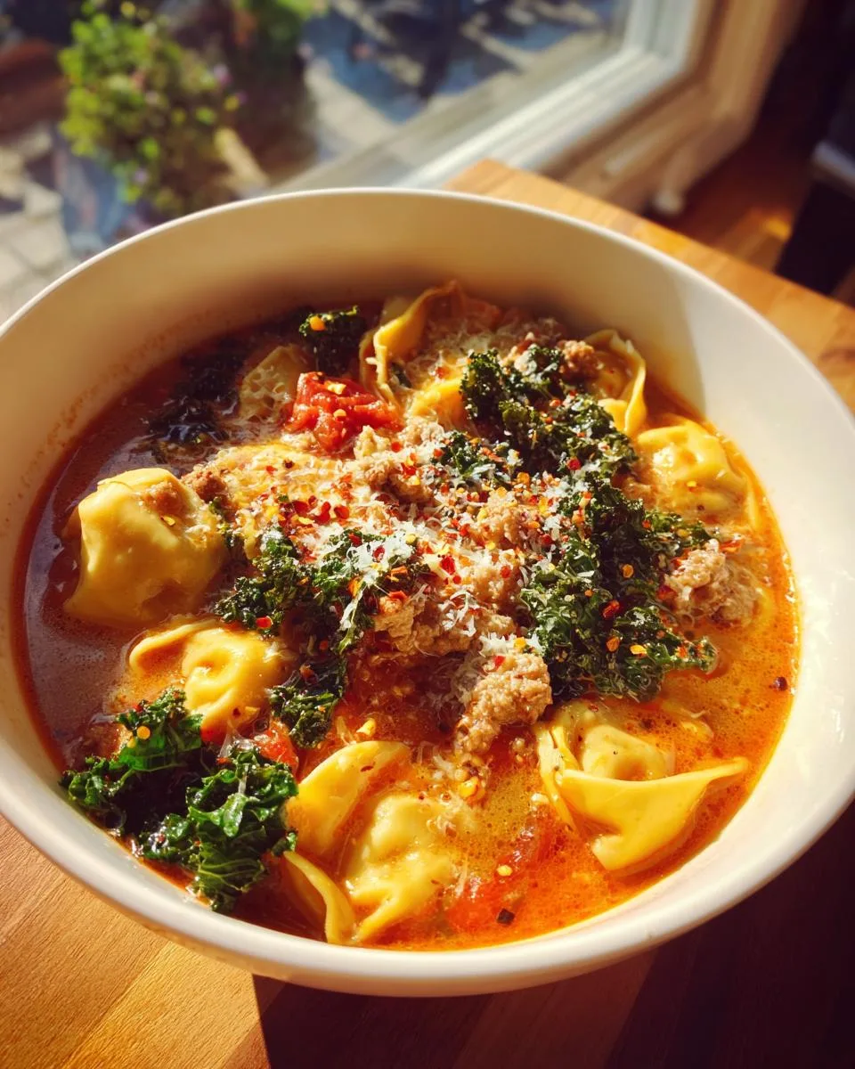 Tortellini Soup with Sausage and Kale - detail 5