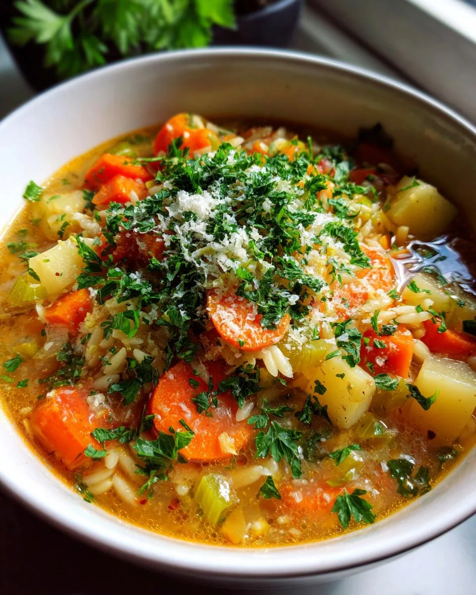 Vegetable Orzo Soup - detail 2