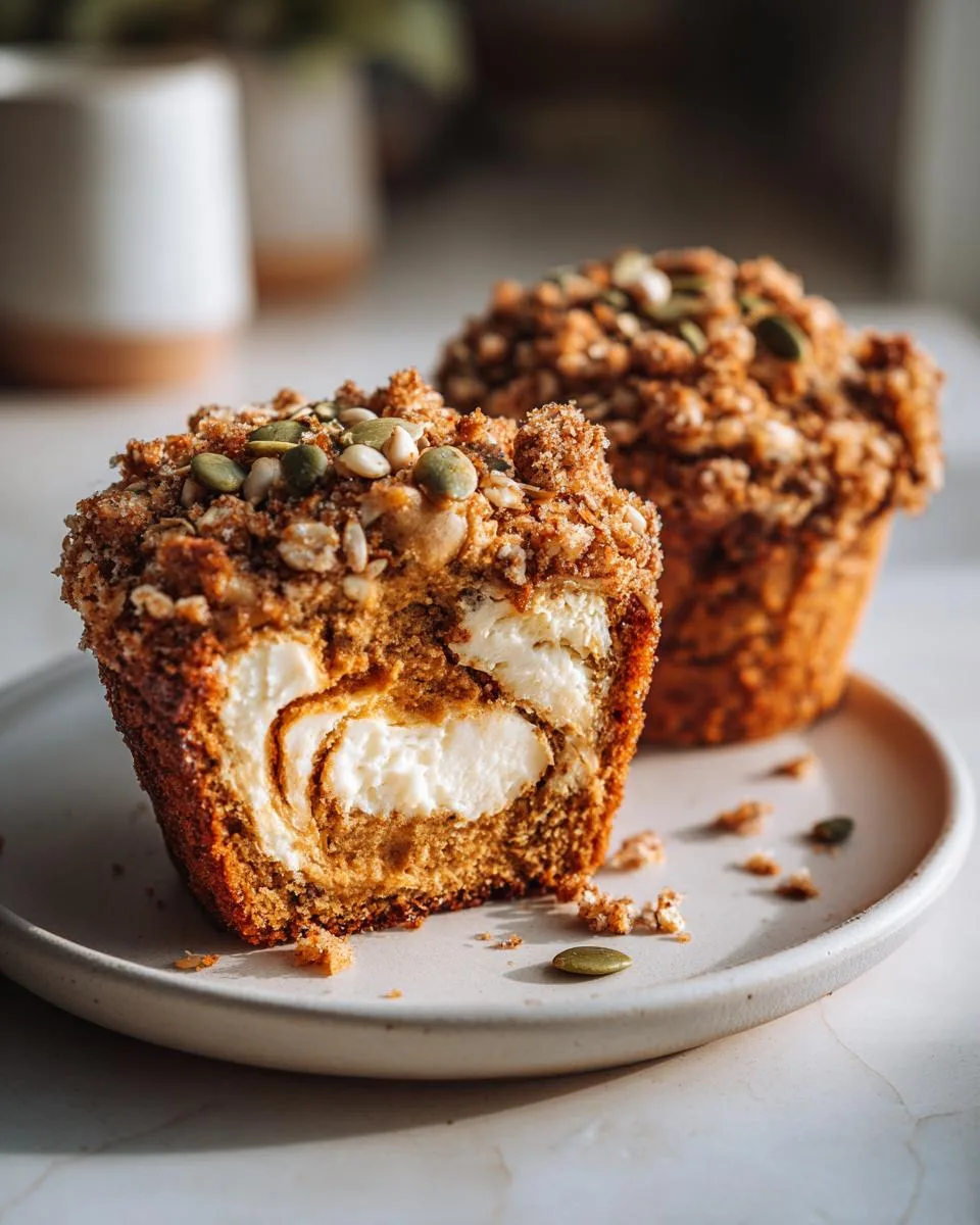 pumpkin cheesecake muffins - detail 5