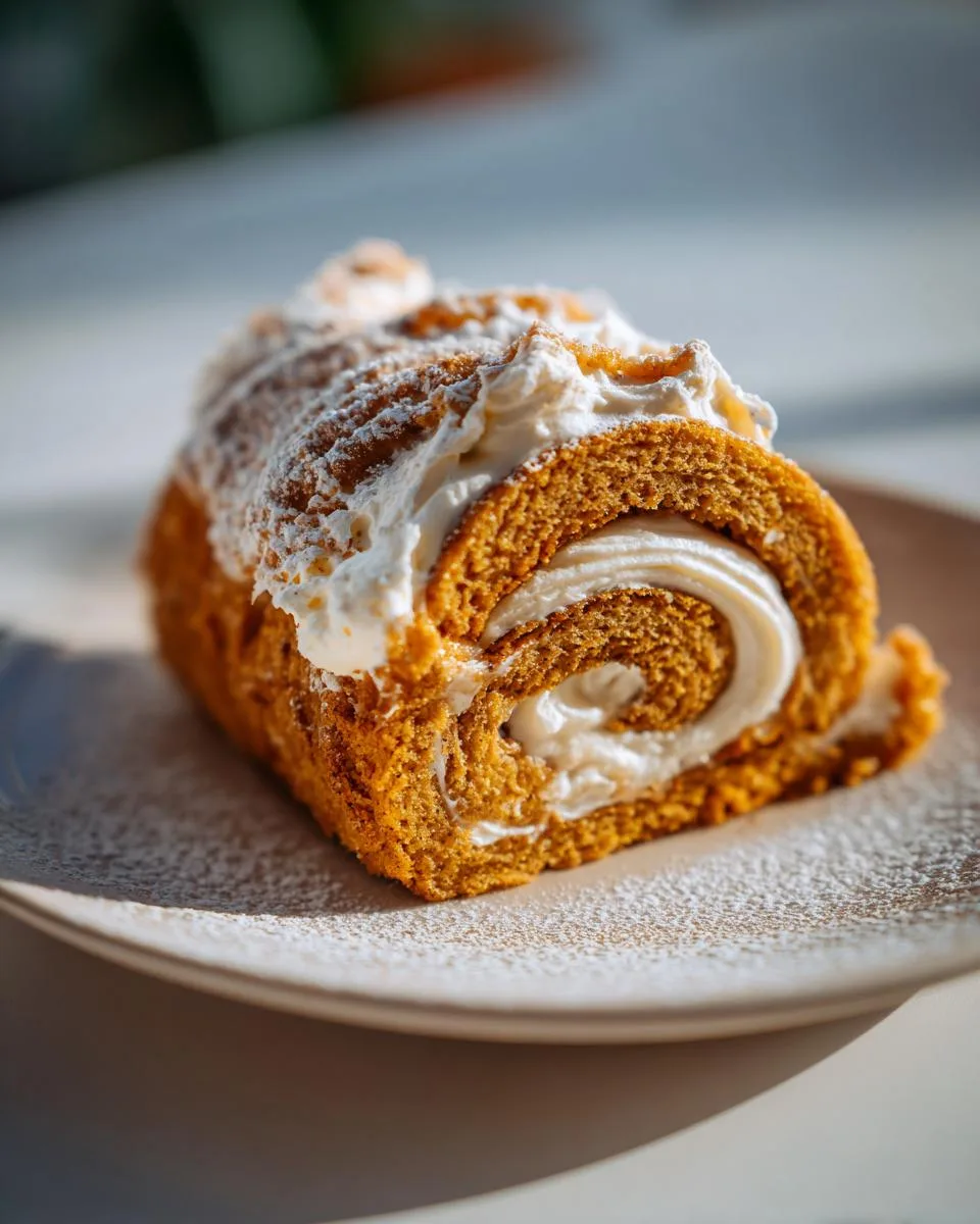 pumpkin spice roll cake - detail 1