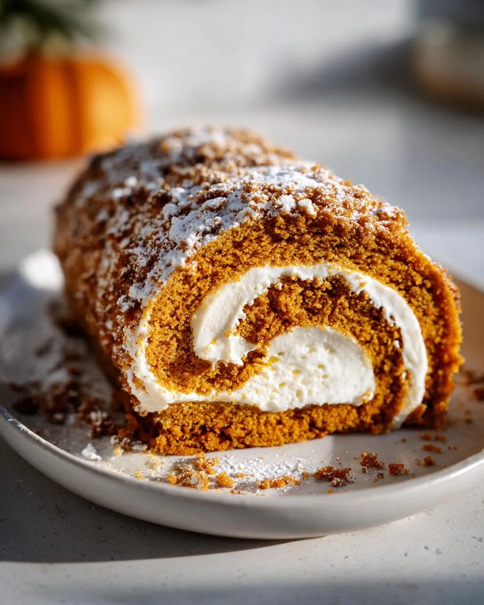 pumpkin spice roll cake - detail 2