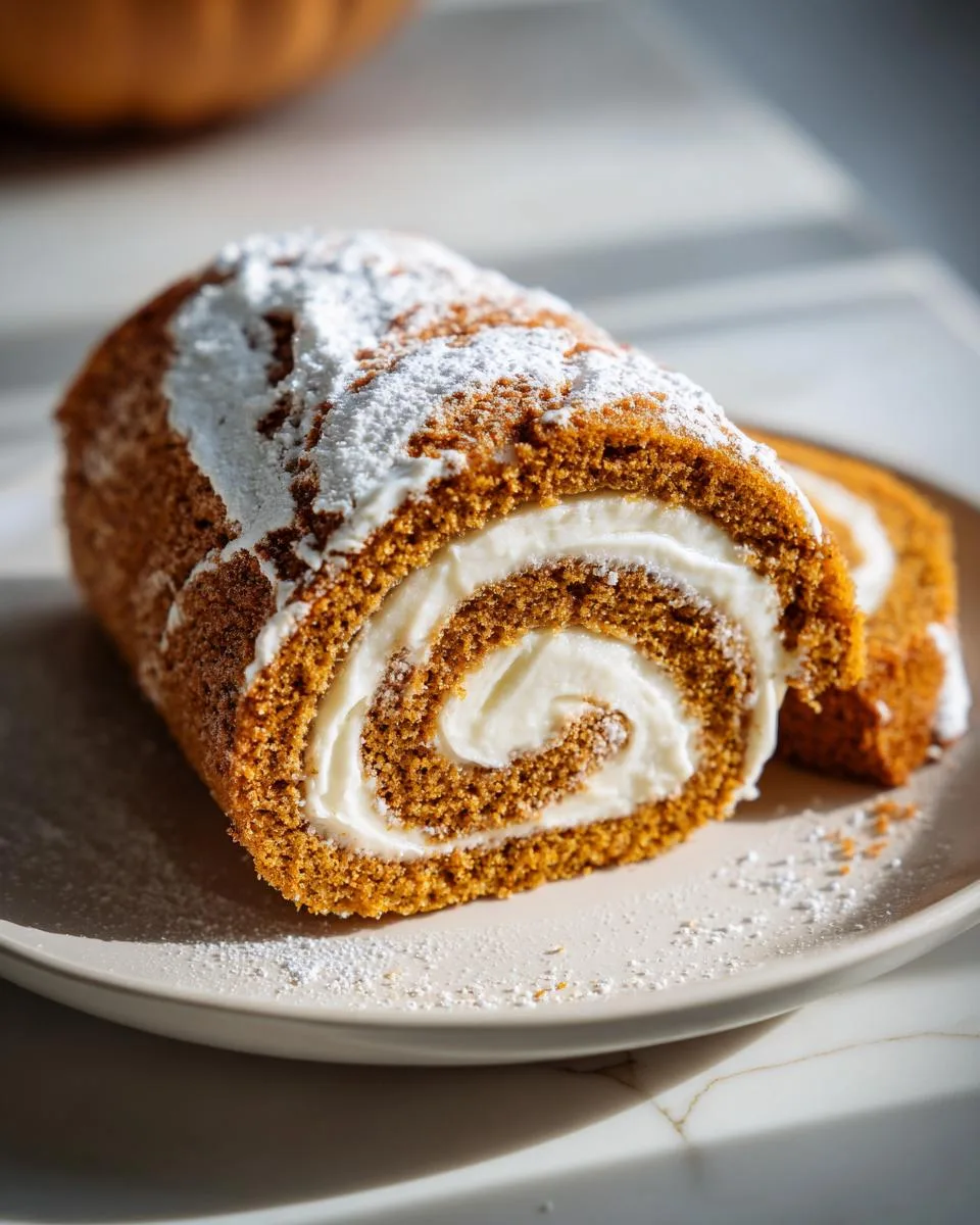 pumpkin spice roll cake - detail 3