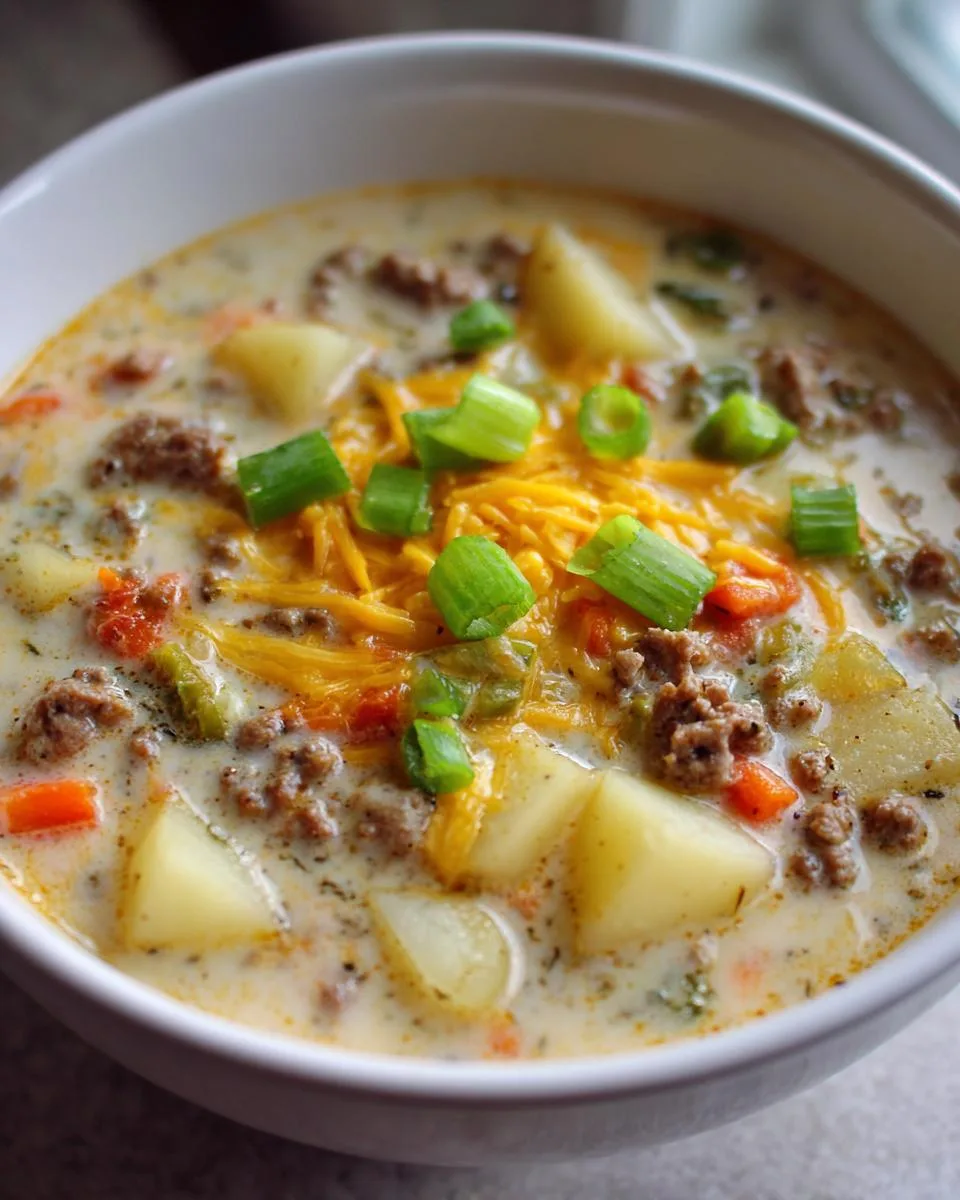 Award Winning Cheeseburger Soup - detail 2