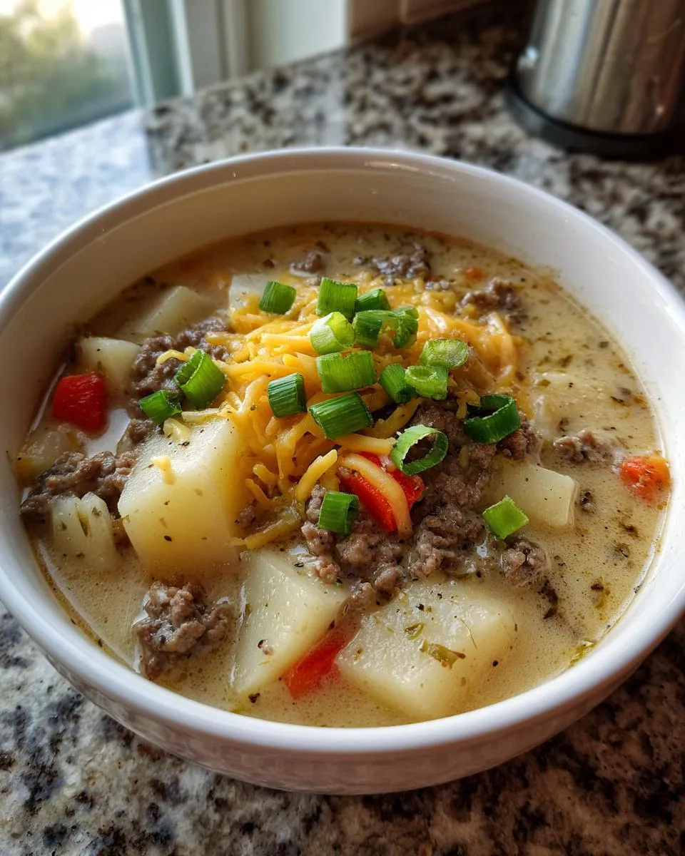 Award Winning Cheeseburger Soup - detail 3