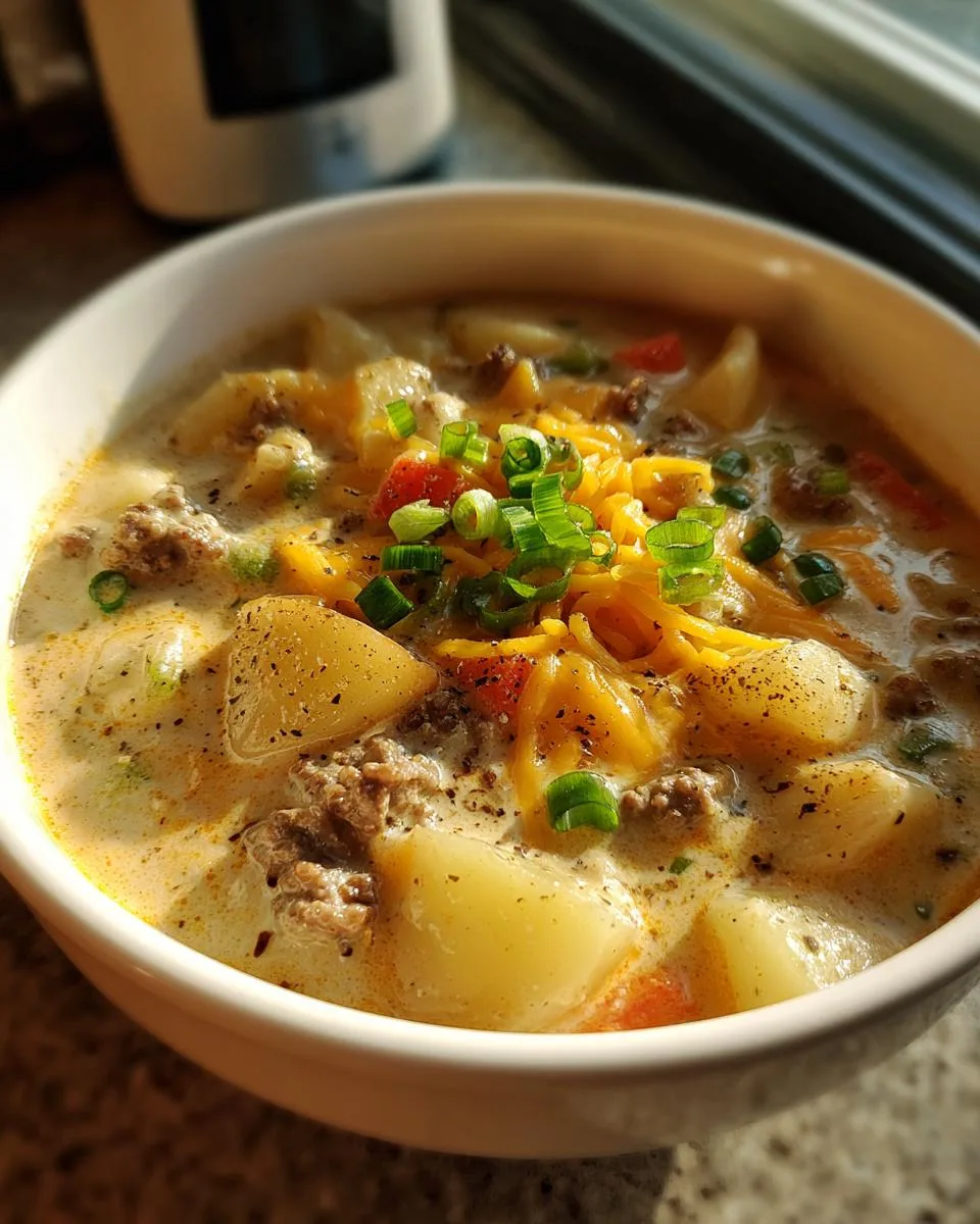 Award Winning Cheeseburger Soup - detail 4