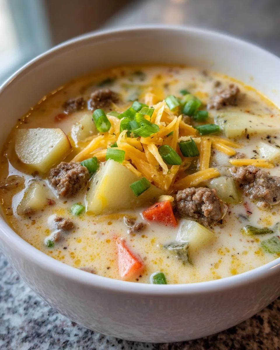 Award Winning Cheeseburger Soup - detail 5