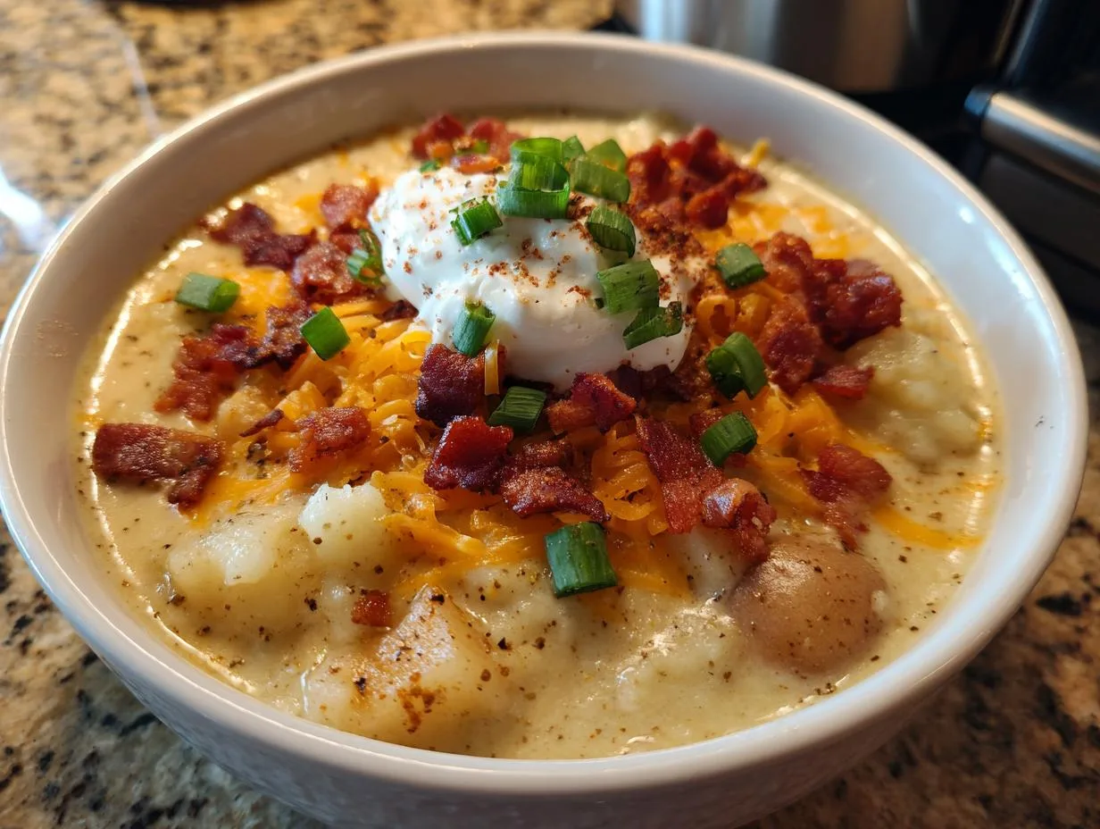 Creamy Baked Potato Soup Recipe in 45 Minutes Flat