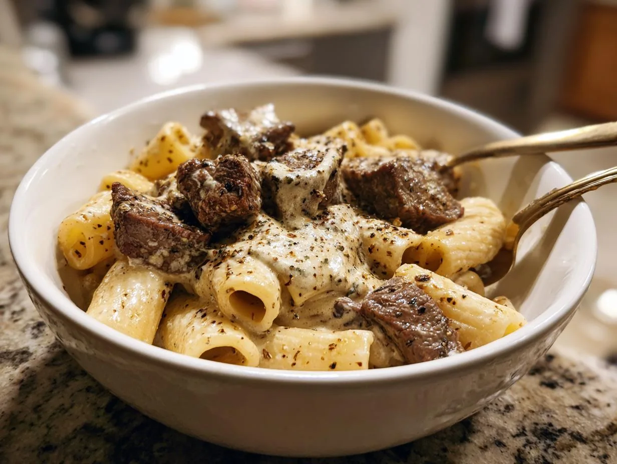 Juicy Cajun Steak Tips Pasta Ready in Just 30 Minutes