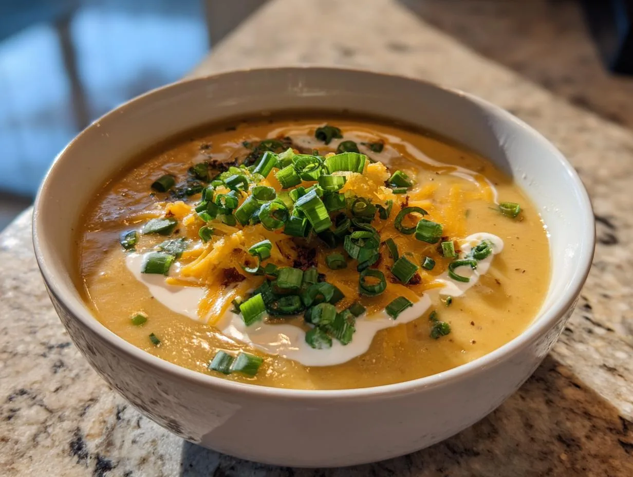 Creamy Cheddar Garlic Potato Soup in Just 40 Minutes