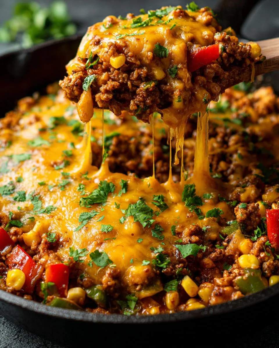 Cheesy Ground Chicken Skillet - detail 1