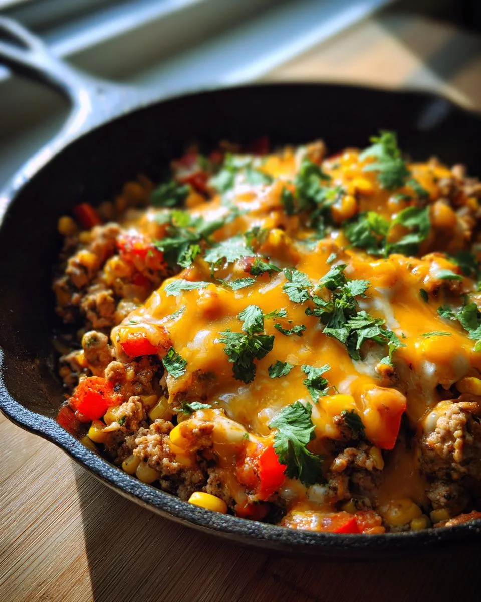 Cheesy Ground Chicken Skillet - detail 3