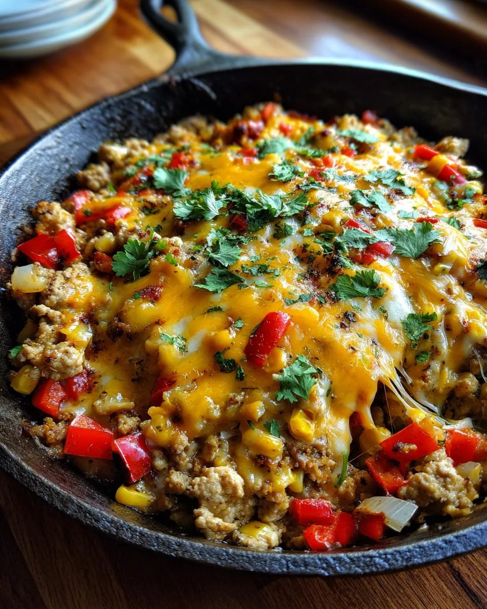 Cheesy Ground Chicken Skillet - detail 4