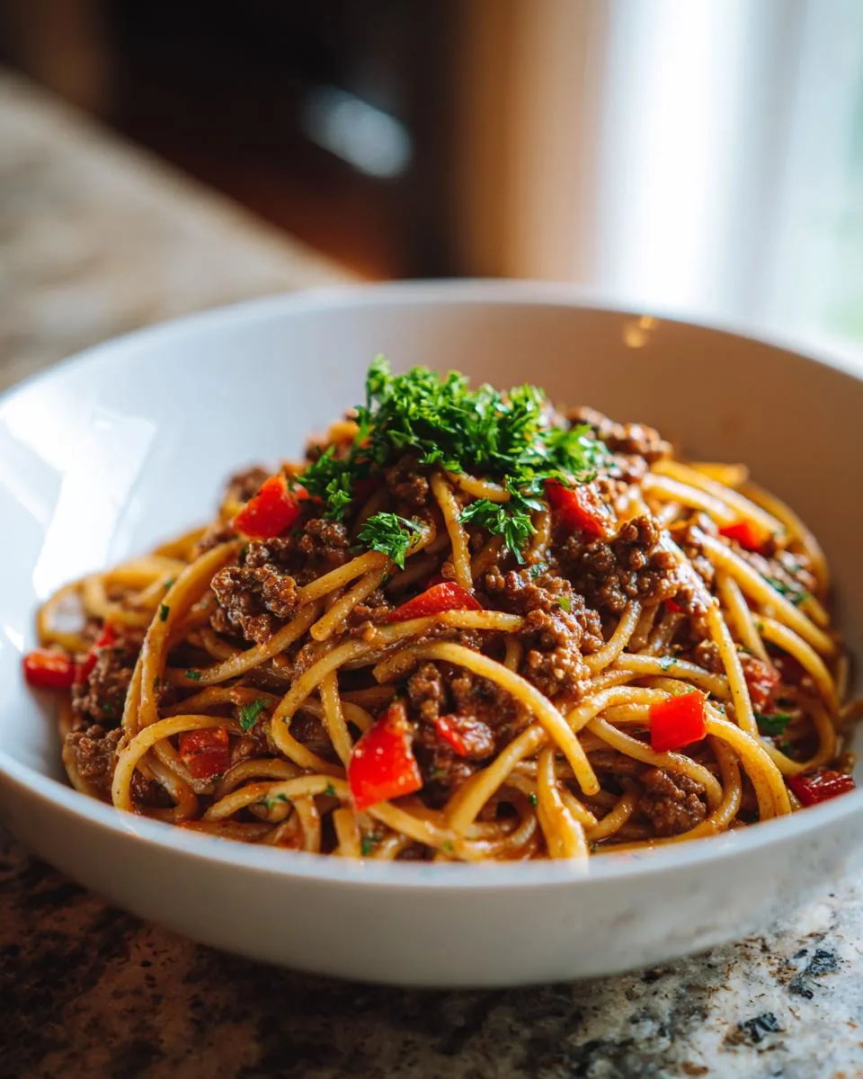 Creamy Italian Spaghetti Beef - detail 2