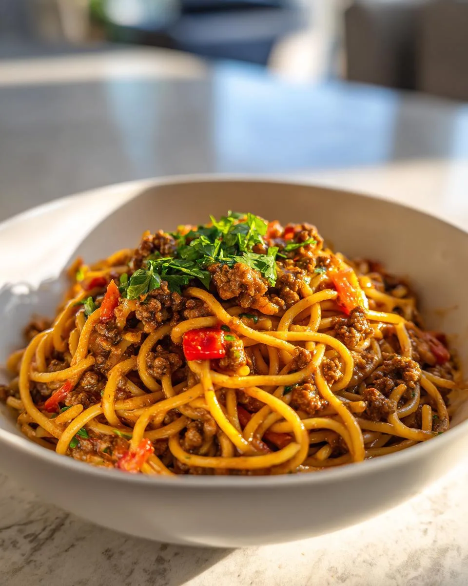 Creamy Italian Spaghetti Beef - detail 4