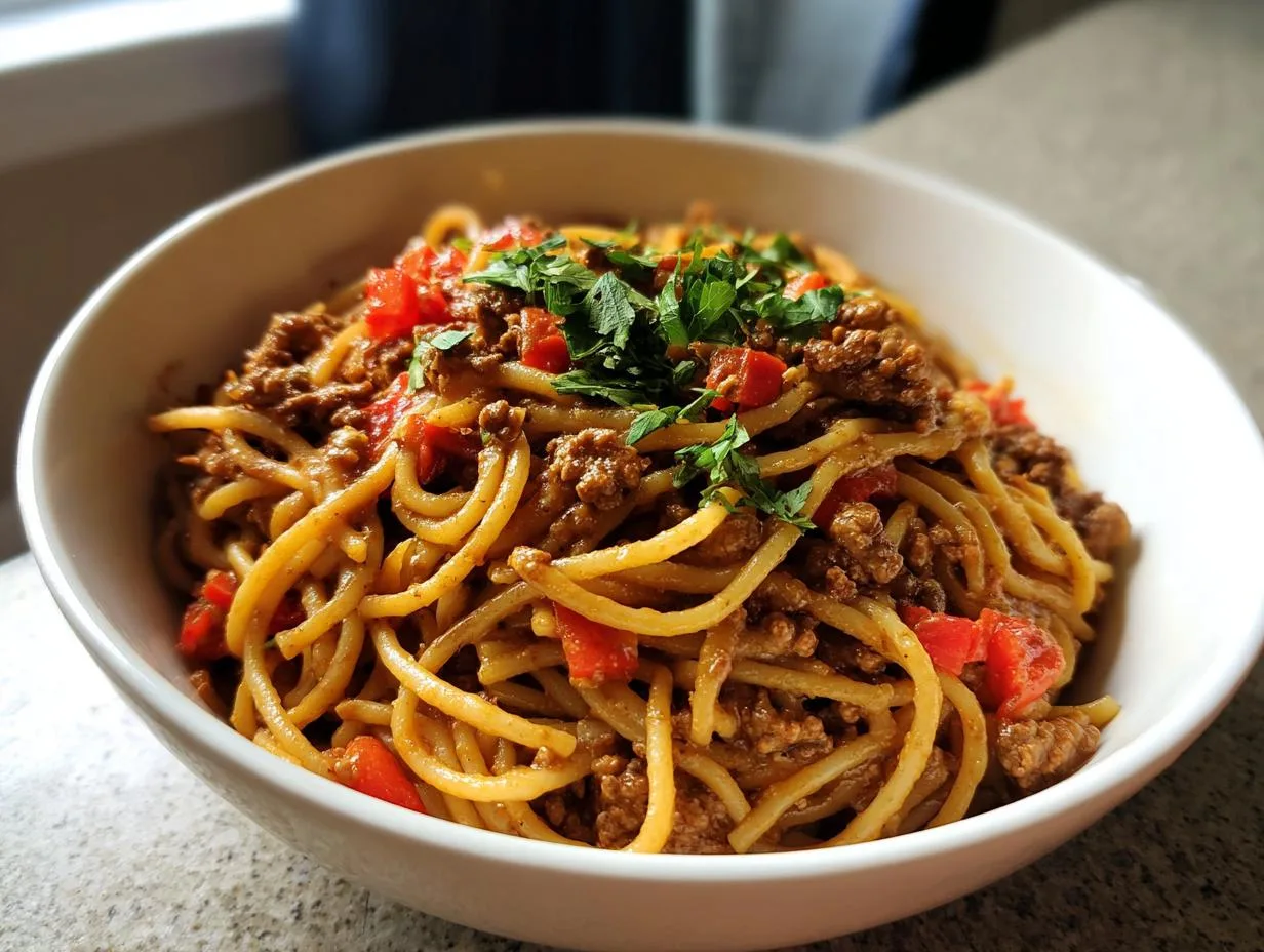 30-Minute Creamy Italian Spaghetti Beef Will Blow Your Mind