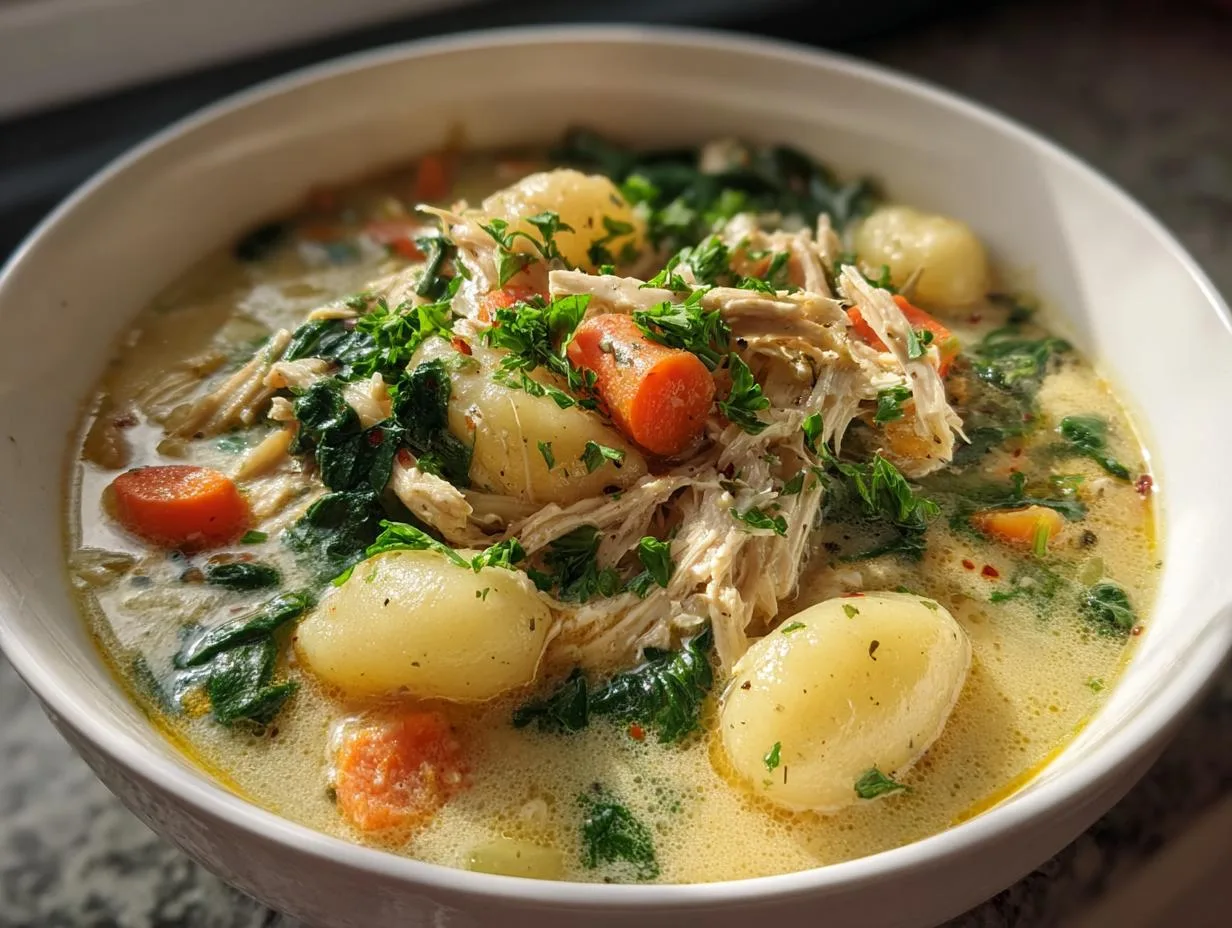 1-Pot Crockpot Chicken Gnocchi Soup That Melts Hearts