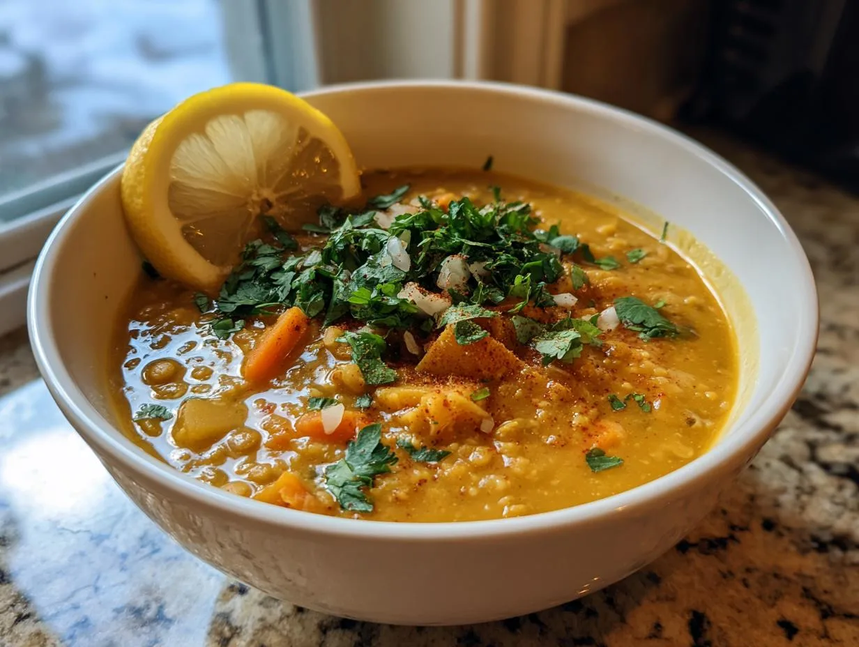 Hearty Lebanese Lentil Soup Recipe – 15g Protein per Bowl!