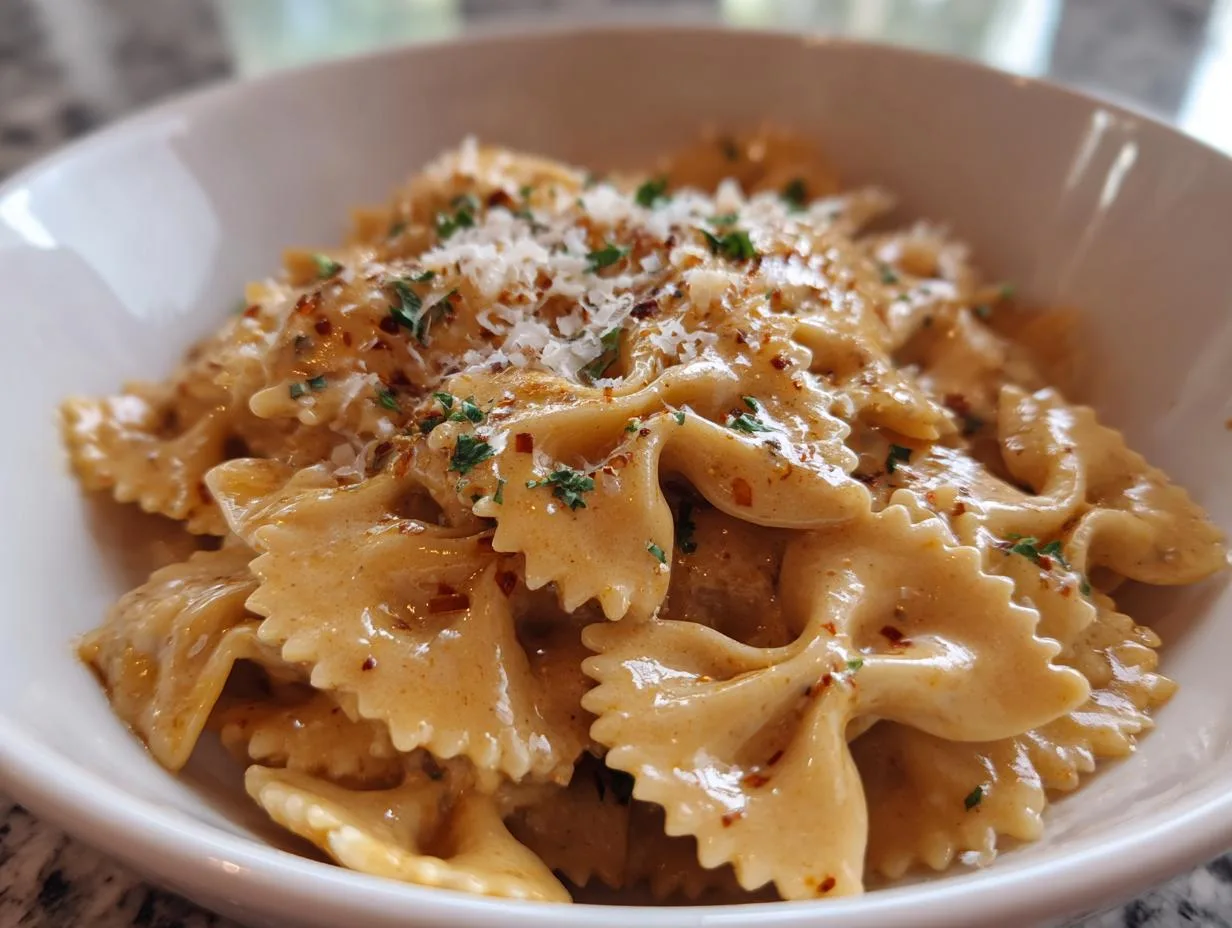 Smoky Cajun Cream Cheese Alfredo Bowties in Just 20 Minutes