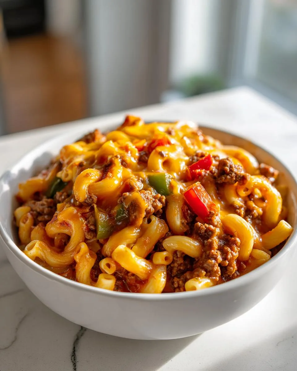 Cheesy Ground Beef Goulash - detail 2