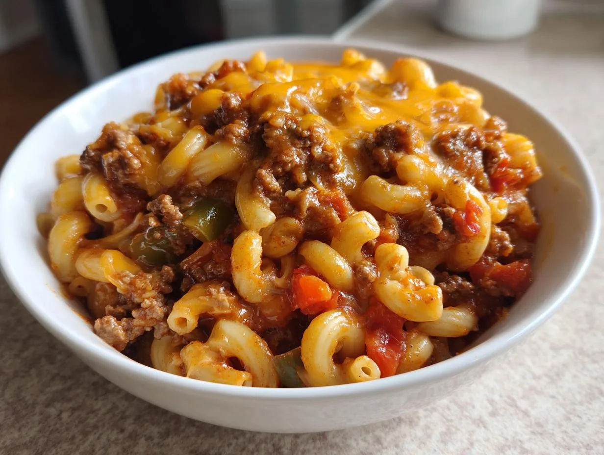 Irresistible Cheesy Ground Beef Goulash in 30 Minutes