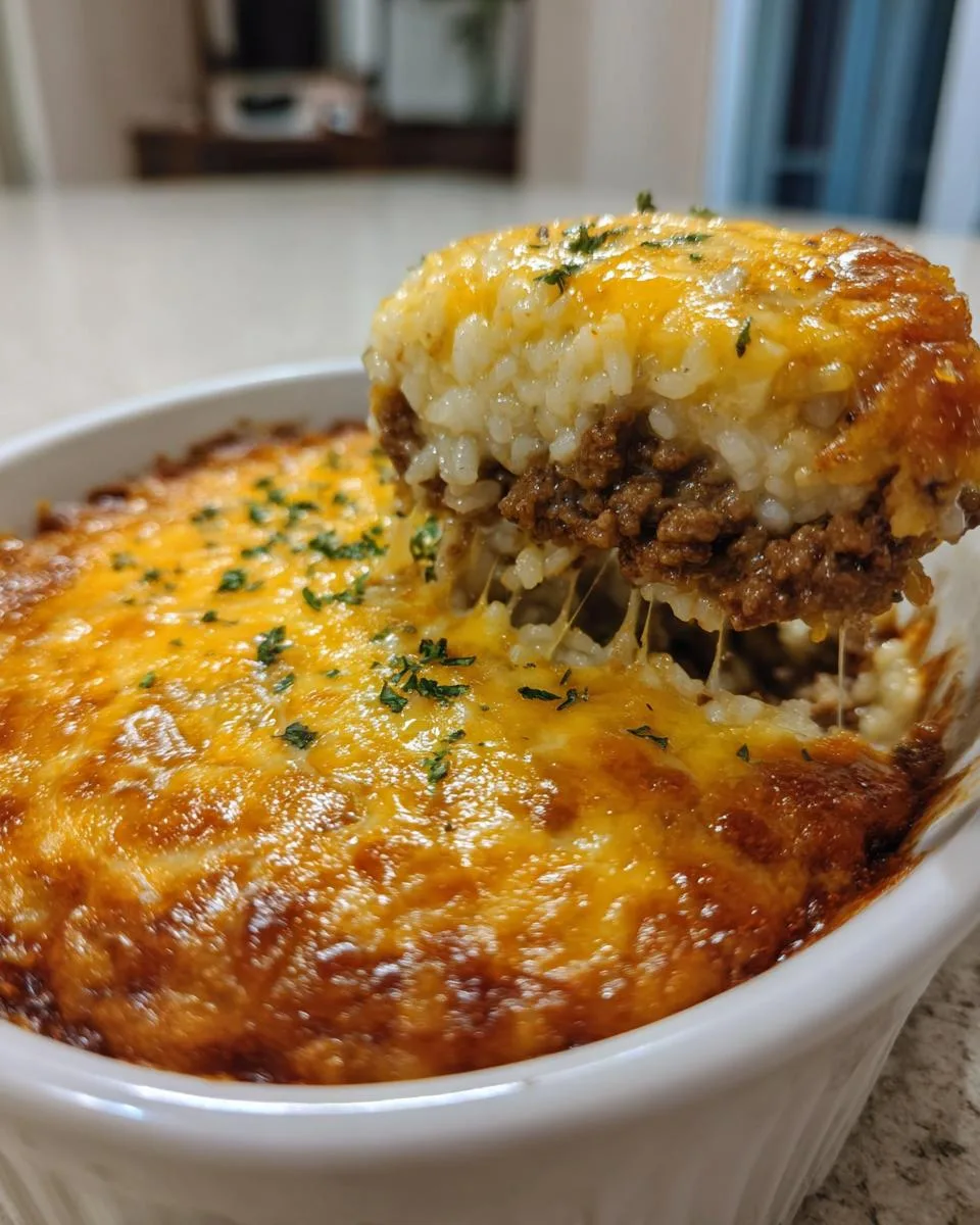 Cheesy Ground Beef Rice Casserole - detail 1