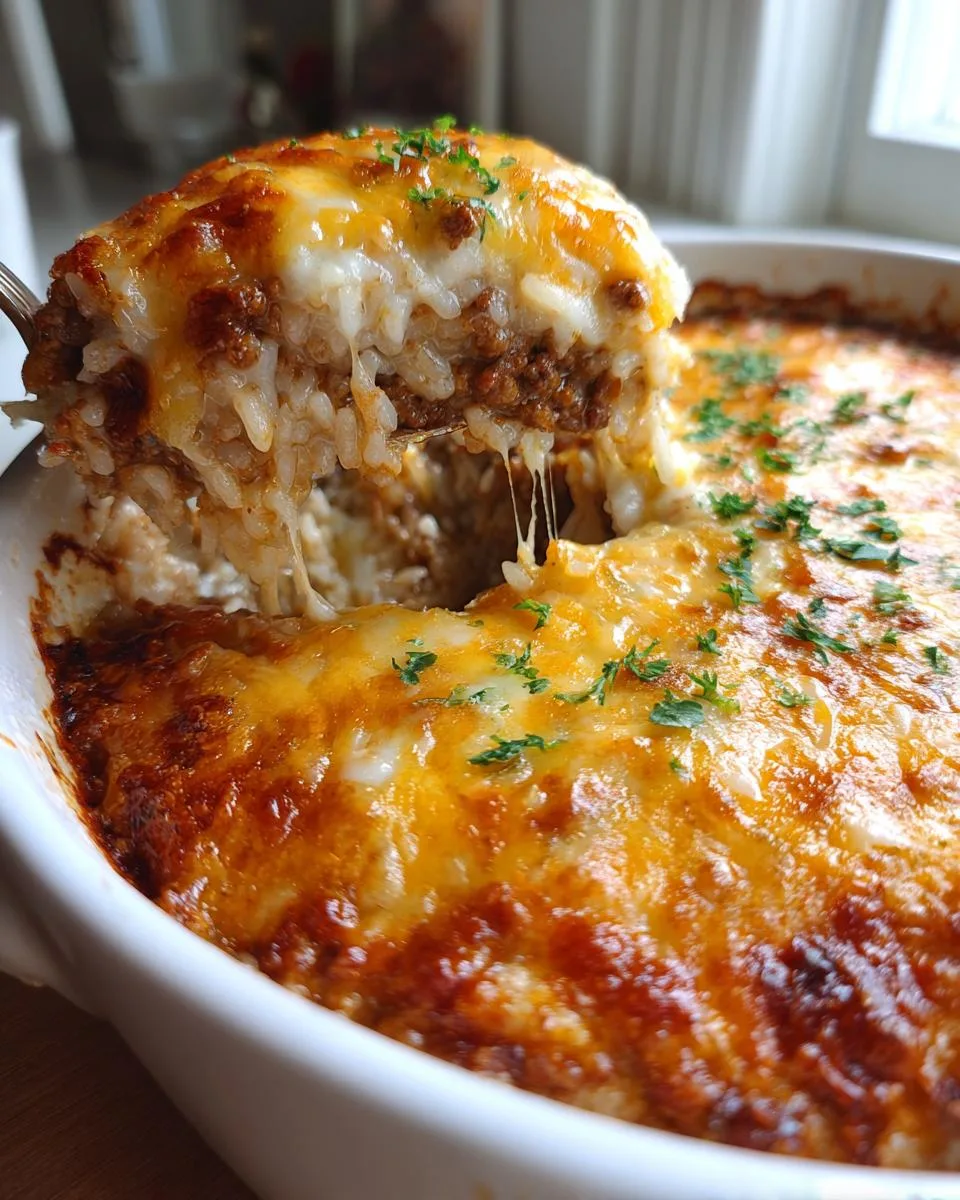 Cheesy Ground Beef Rice Casserole - detail 4