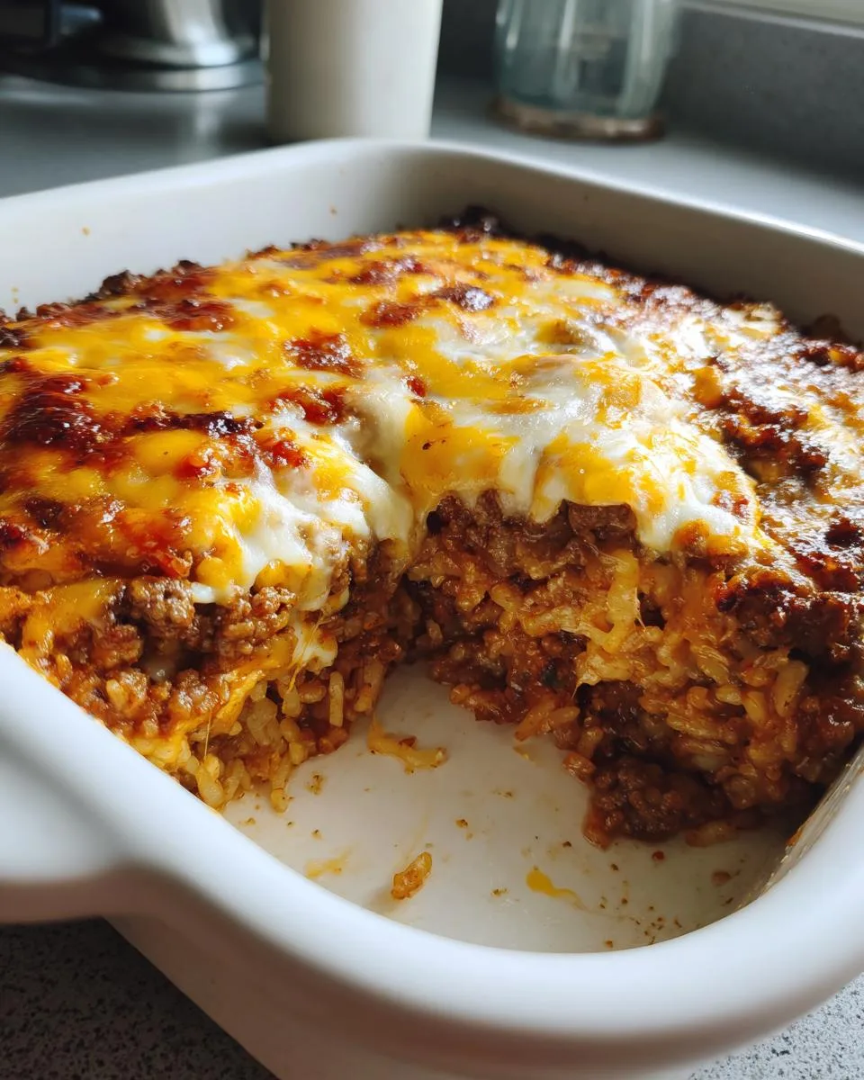 Cheesy Ground Beef Rice Casserole - detail 5