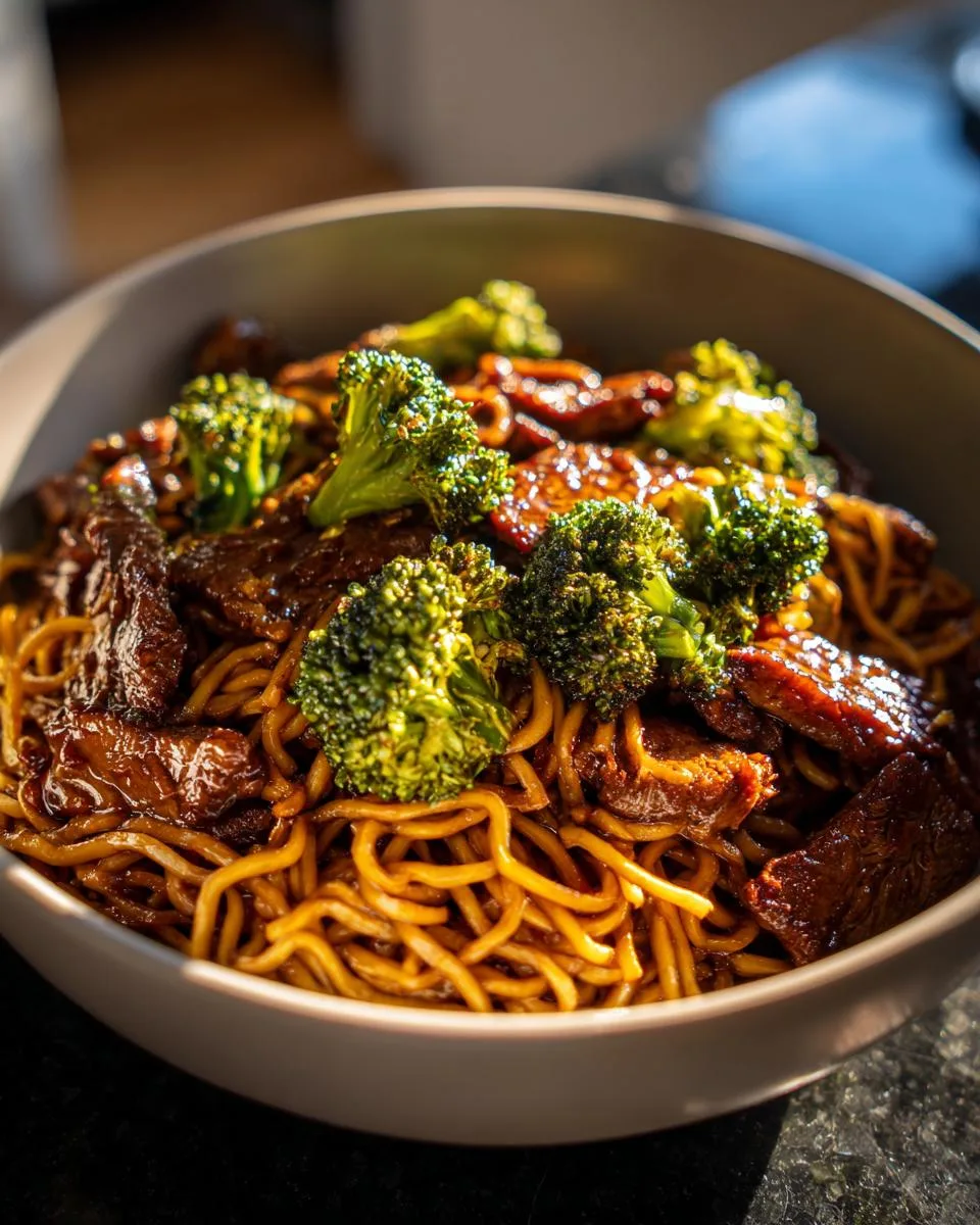 Chinese Crispy Beef Broccoli Noodles - detail 1