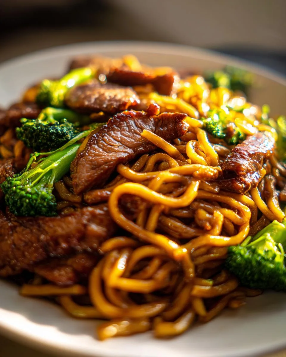 Chinese Crispy Beef Broccoli Noodles - detail 2
