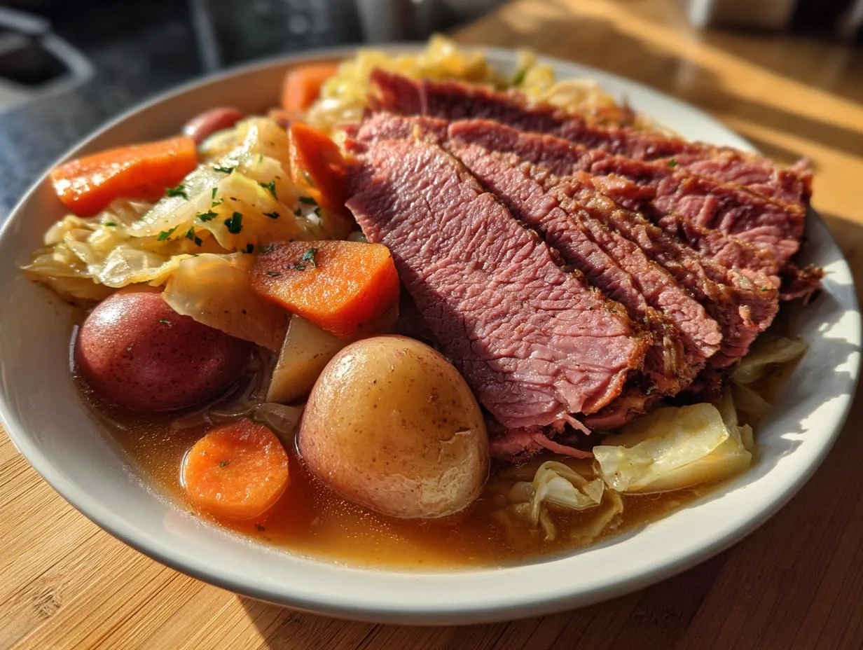 Tender 8-Hour Corned Beef And Cabbage Crockpot Magic