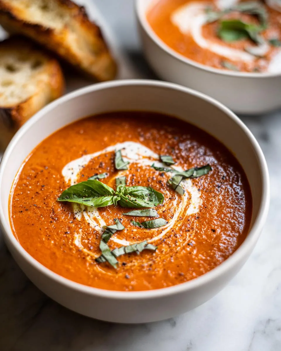 Creamy Roasted Garlic Tomato soup - detail 1