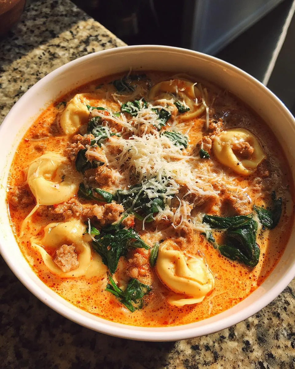 Creamy Sausage Tortellini Soup - detail 2