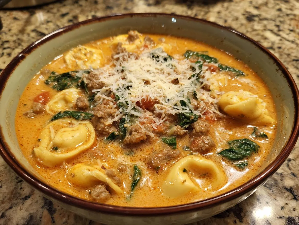 30-Minute Creamy Sausage Tortellini Soup Recipe You’ll Crave