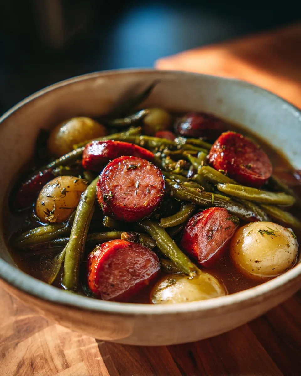 Crockpot Kielbasa Green Beans - detail 1