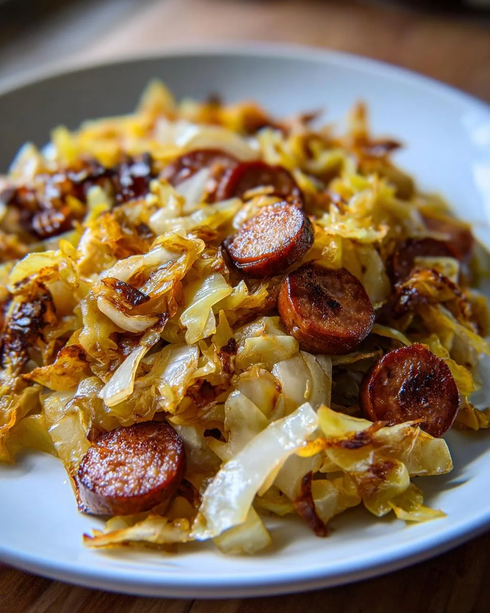 Fried Cabbage And Sausage - detail 2