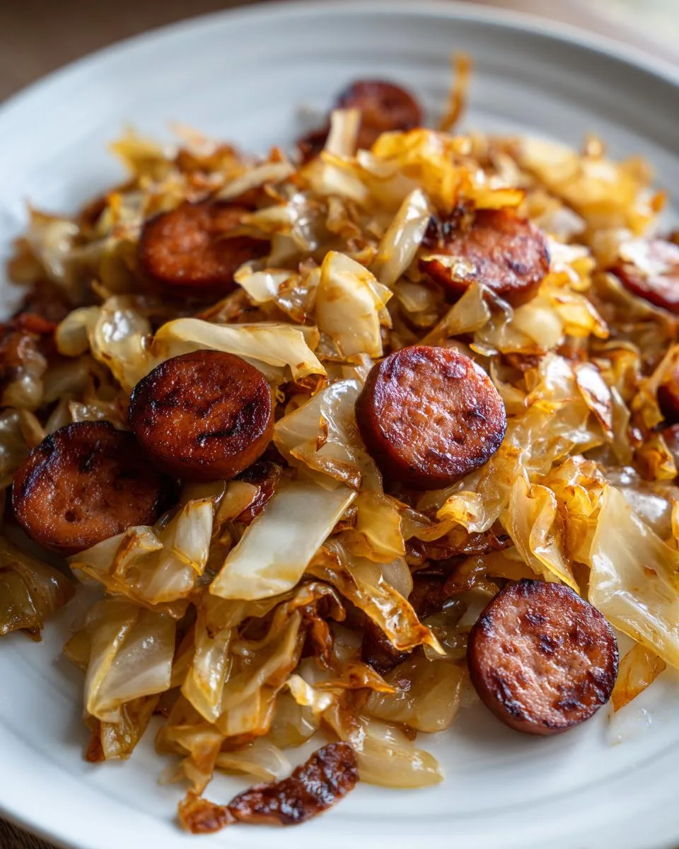 Fried Cabbage And Sausage - detail 3