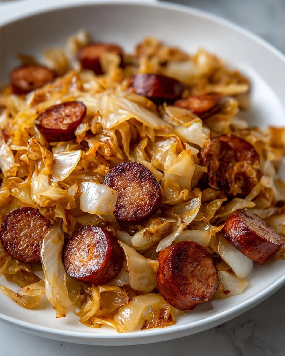 Fried Cabbage And Sausage - detail 4