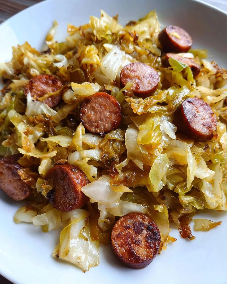 Fried Cabbage And Sausage - detail 5