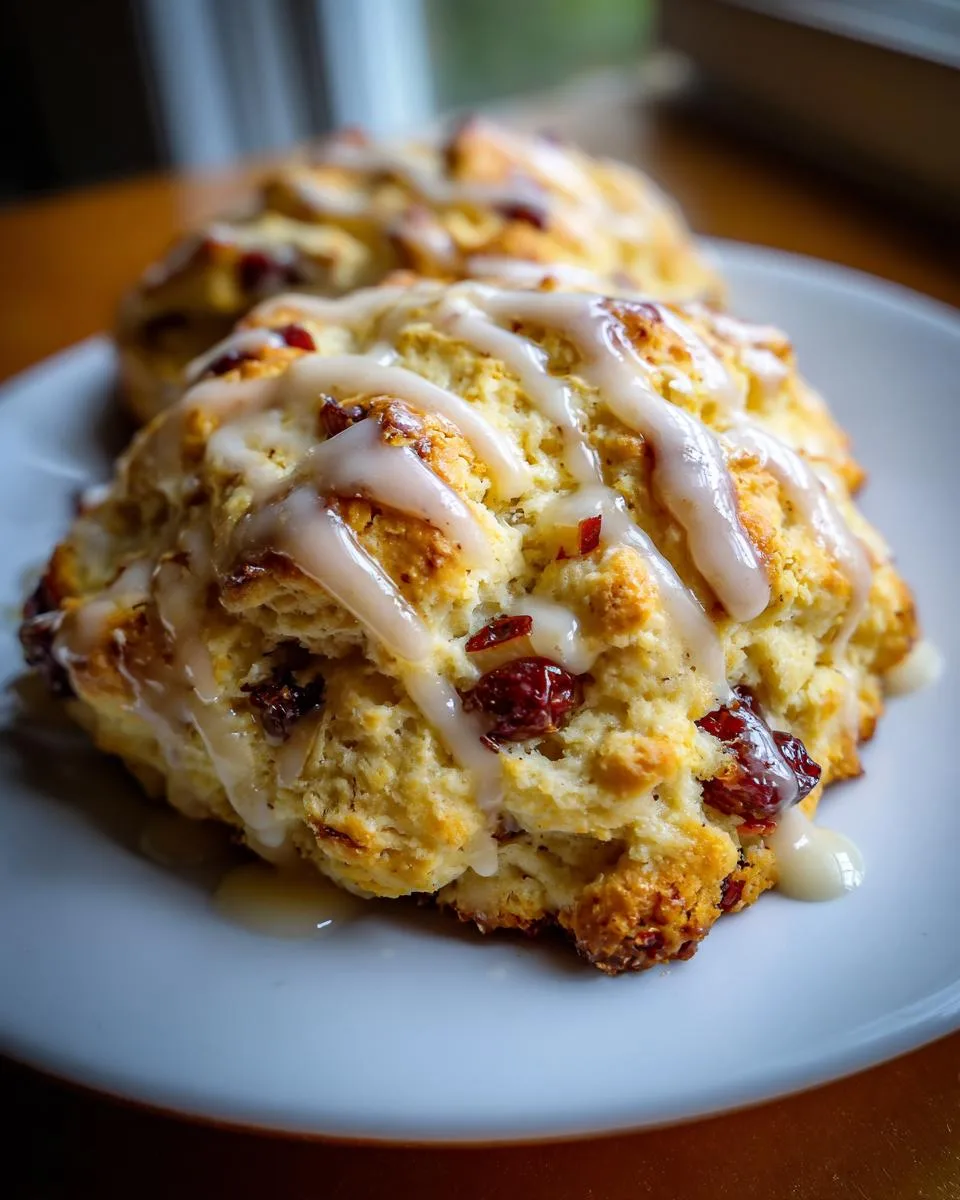 Glazed Cherry Almond Scones - detail 3