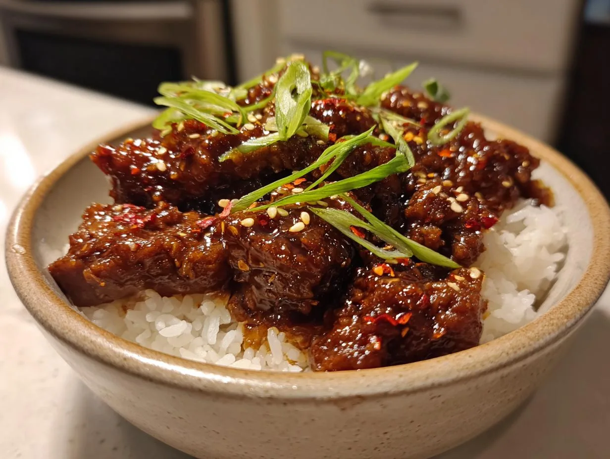 Juicy Ground Beef Hot Honey Bowl in Just 25 Minutes